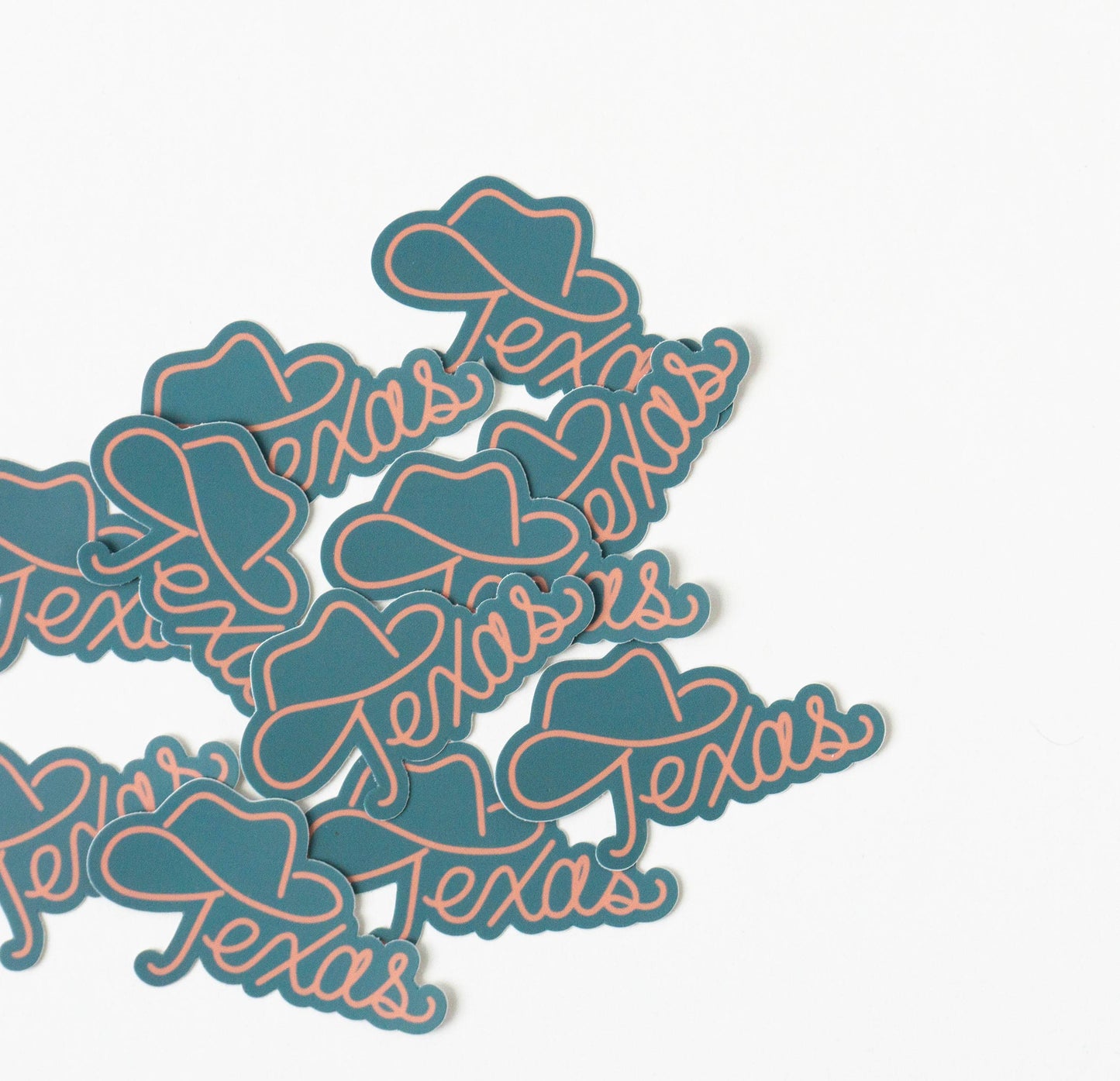 Texas cowboy hat sticker: Blue