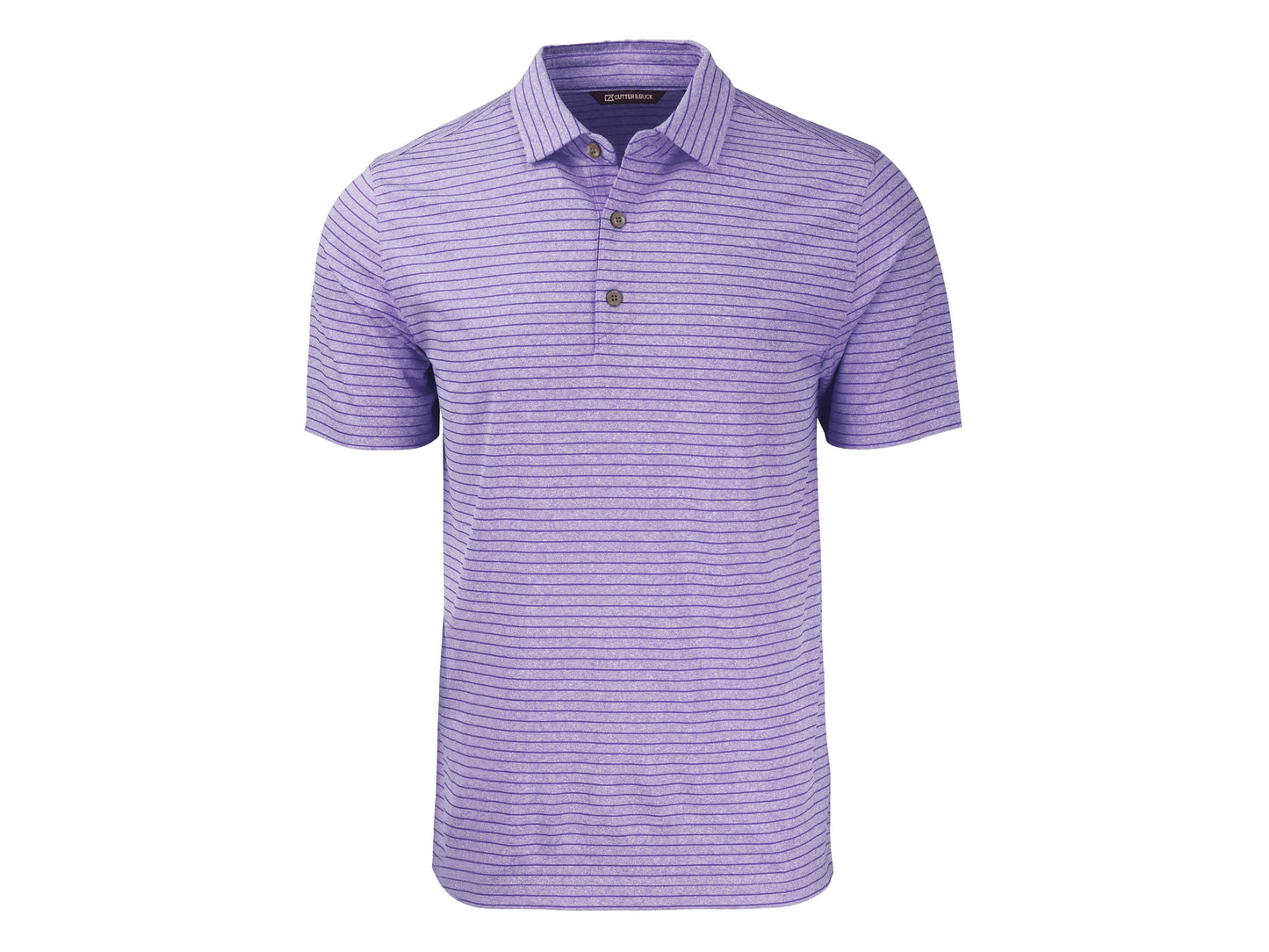 Cutter & Buck Forge Eco Heather Stripe Recycled Mens Polo: College Purple Heather / Small / MCK01303