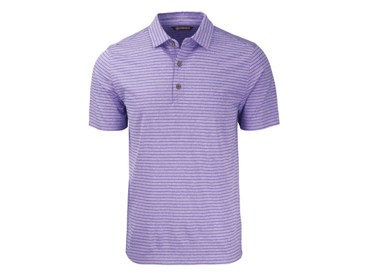 Cutter & Buck Forge Eco Heather Stripe Recycled Mens Polo: College Purple Heather / Small / MCK01303