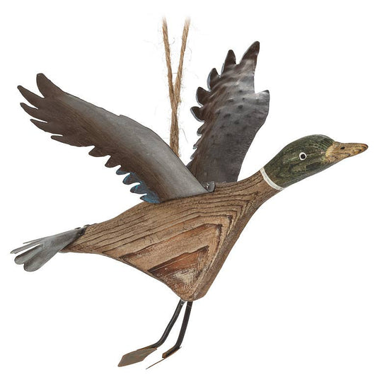 Flying Mallard Duck Ornament-6"L