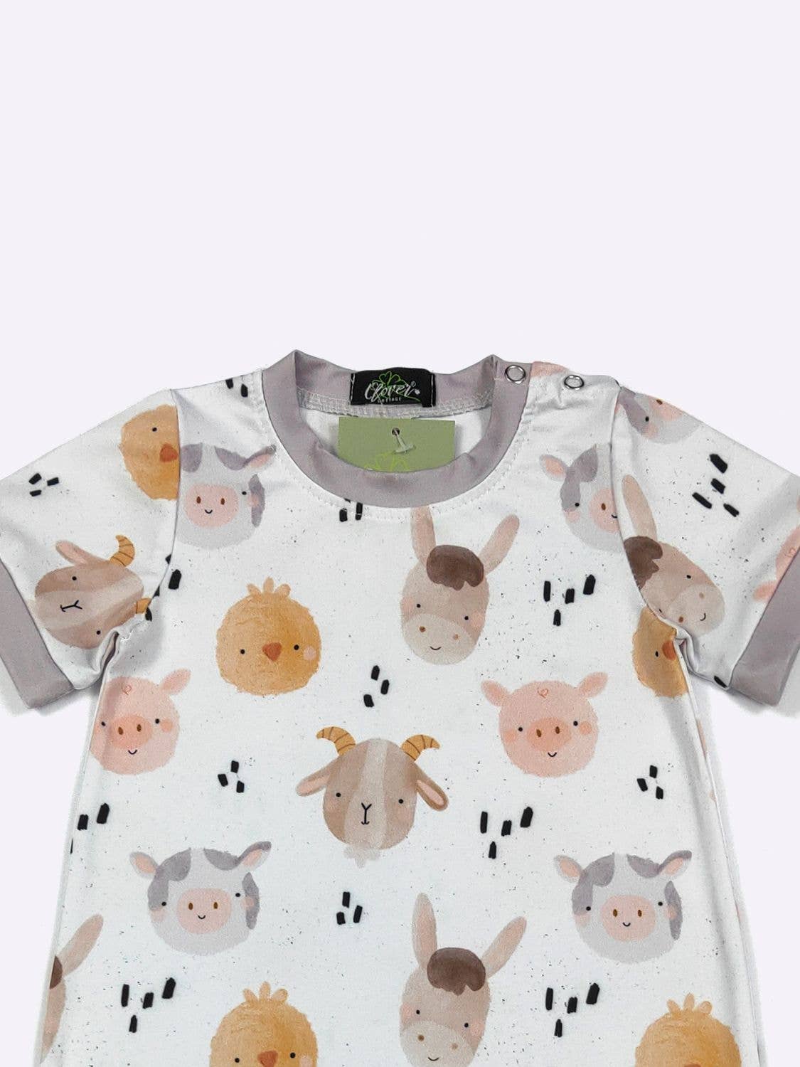Chicks N Piglets Boy Romper | Clover Cottage