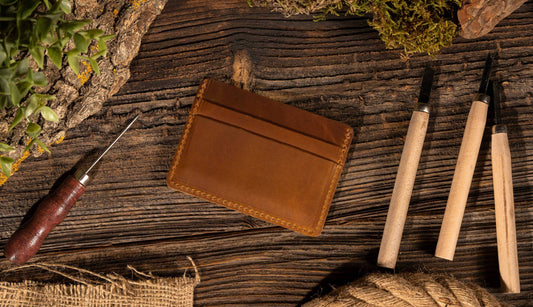 Leather Card Holder Wallet in Brown | Leather Goods