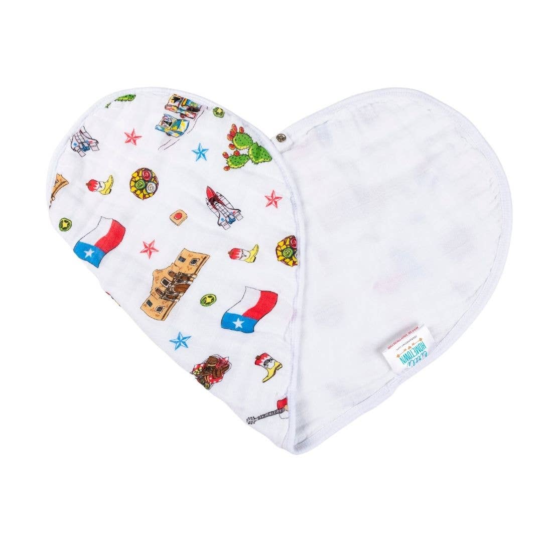 2-in-1 Burp Cloth and Bib: Texas Baby (Unisex) | Little Hometown