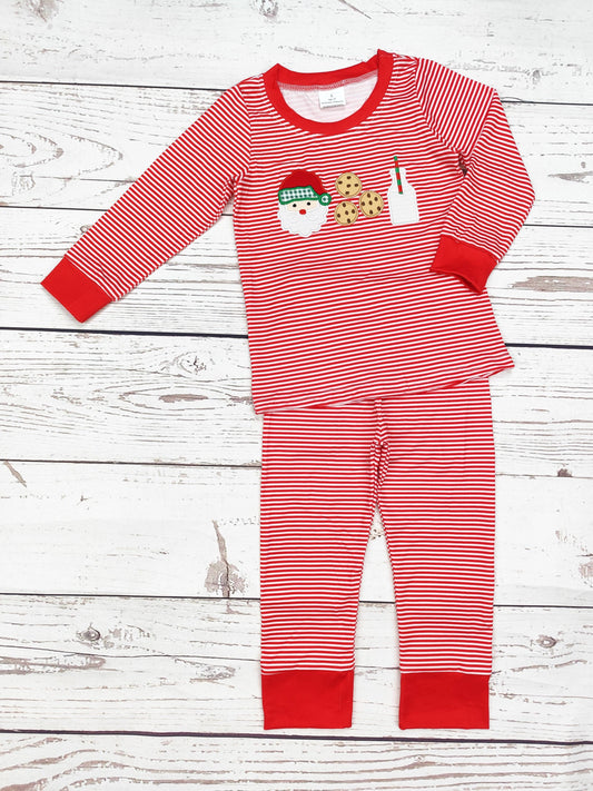 Santa's Milk & Cookies Appliqué Boys Pajamas: 2T