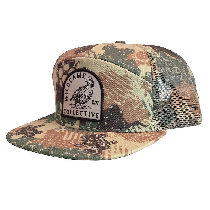 Wild Game 7 Panel Camo Quail Patch Hat | Wild Game Collection