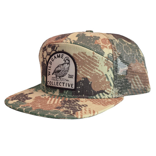 Wild Game 7 Panel Camo Quail Patch Hat | Wild Game Collection