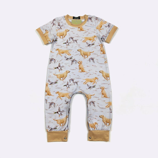 Retriever Boy Romper | Clover Cottage