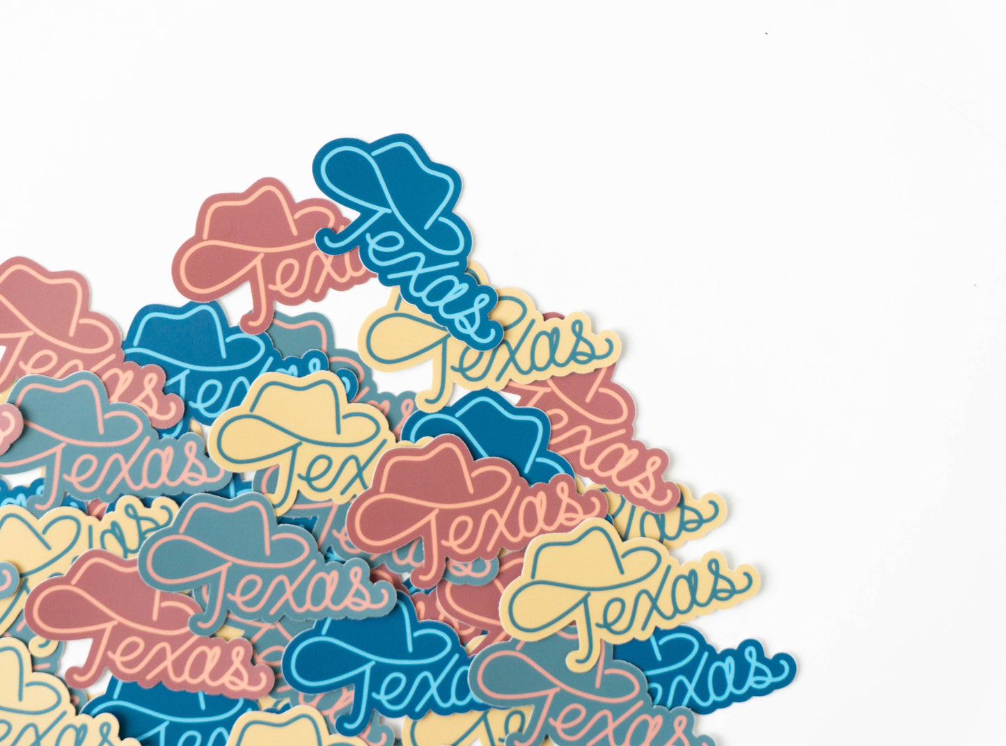 Texas cowboy hat sticker: Blue