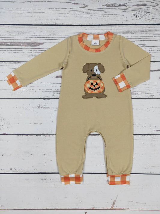 Halloween Dog Appliqué Baby Romper