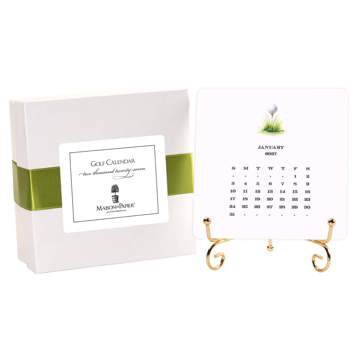 Maison de Papier - 2027 Golf Calendar with Easel