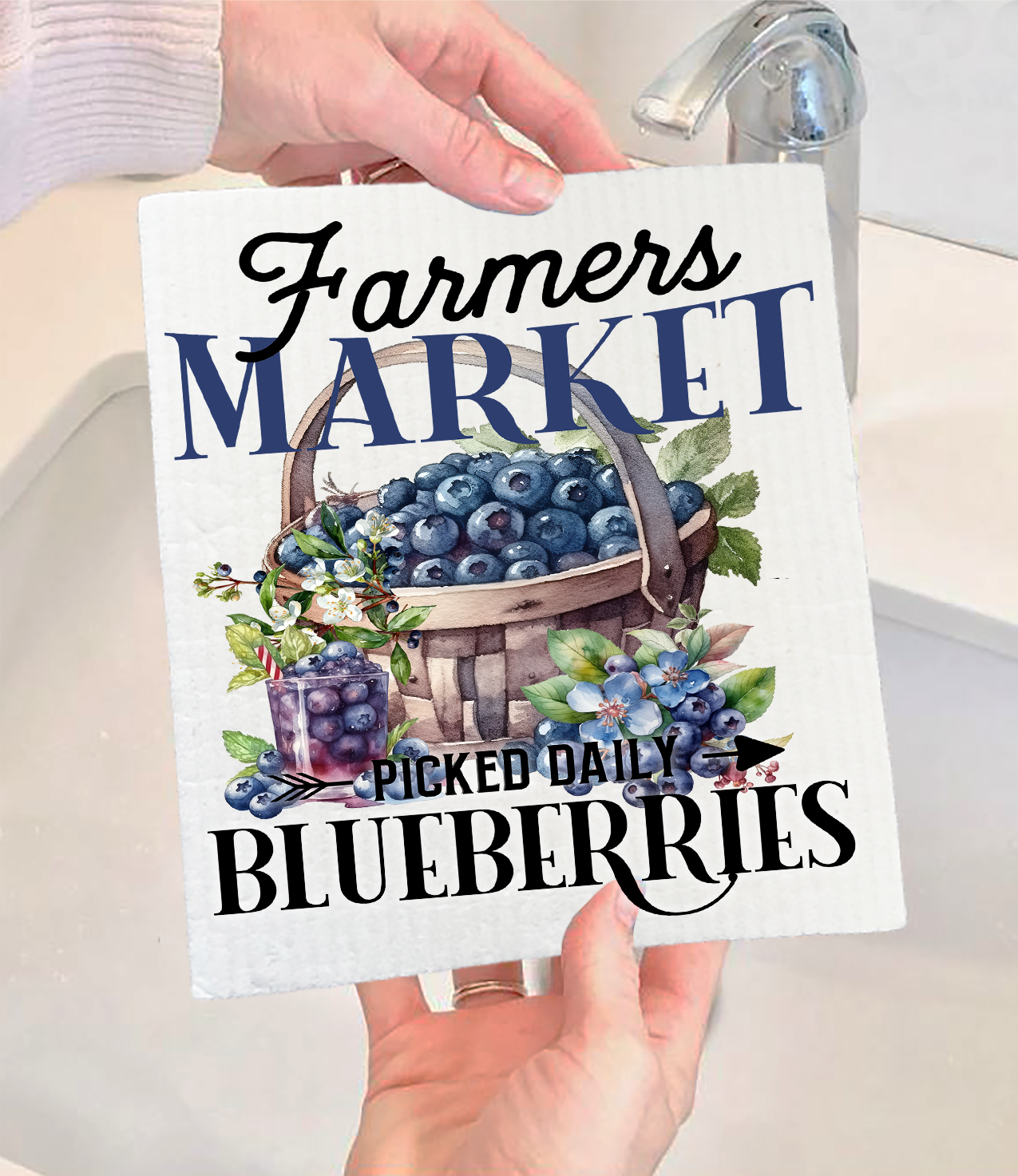 Avery Lane Gifts - Farm Fresh Blueberries  Swedish Dishcloth