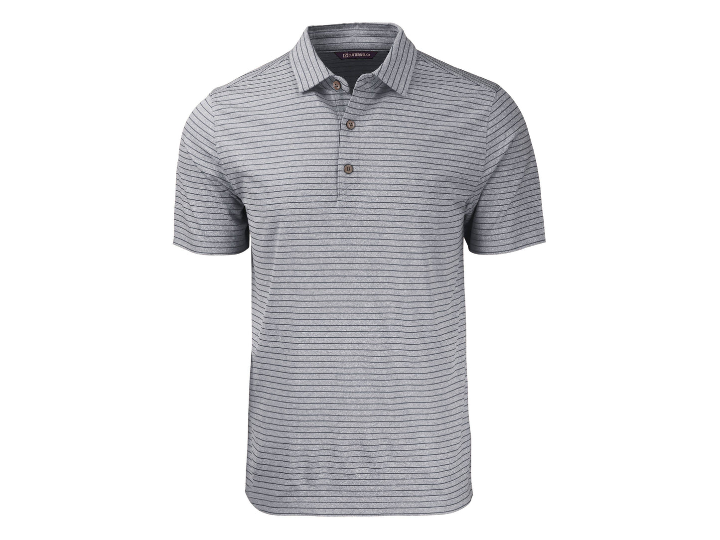Cutter & Buck Forge Eco Heather Stripe Recycled Mens Polo: College Purple Heather / XL / MCK01303