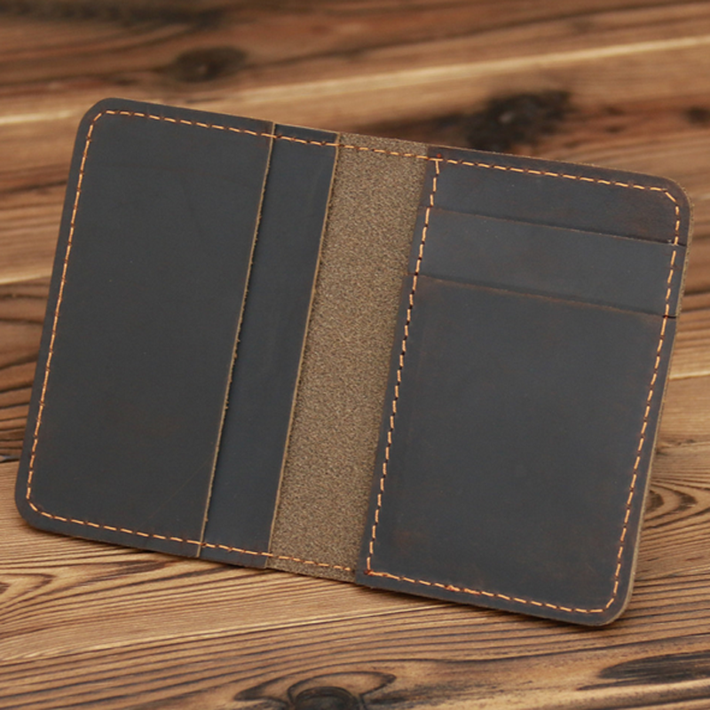 Genuine Leather Wallet, Handmade Wallet: Dark Brown