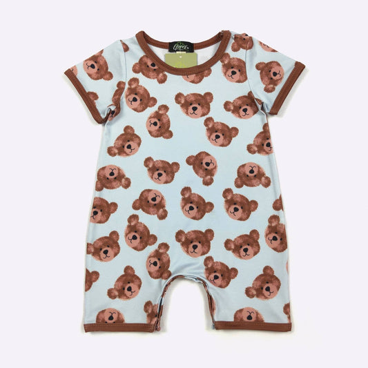 Fuzzy Bear Boy Romper | Clover Cottage