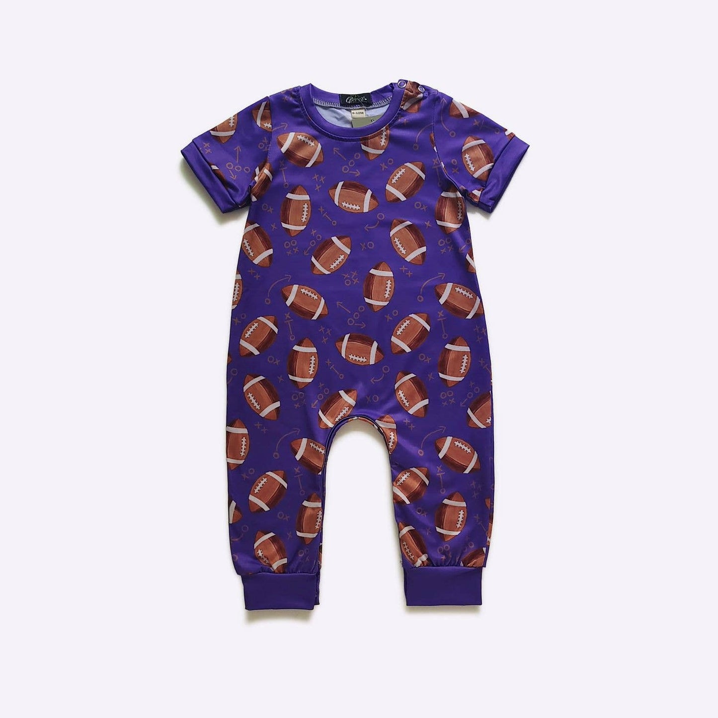 Purple Football Boy Romper