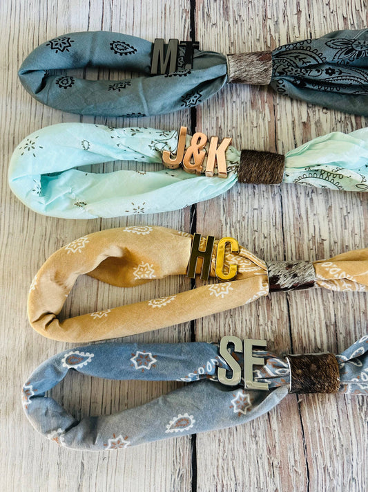 Gold Large Letter Bandana Slides