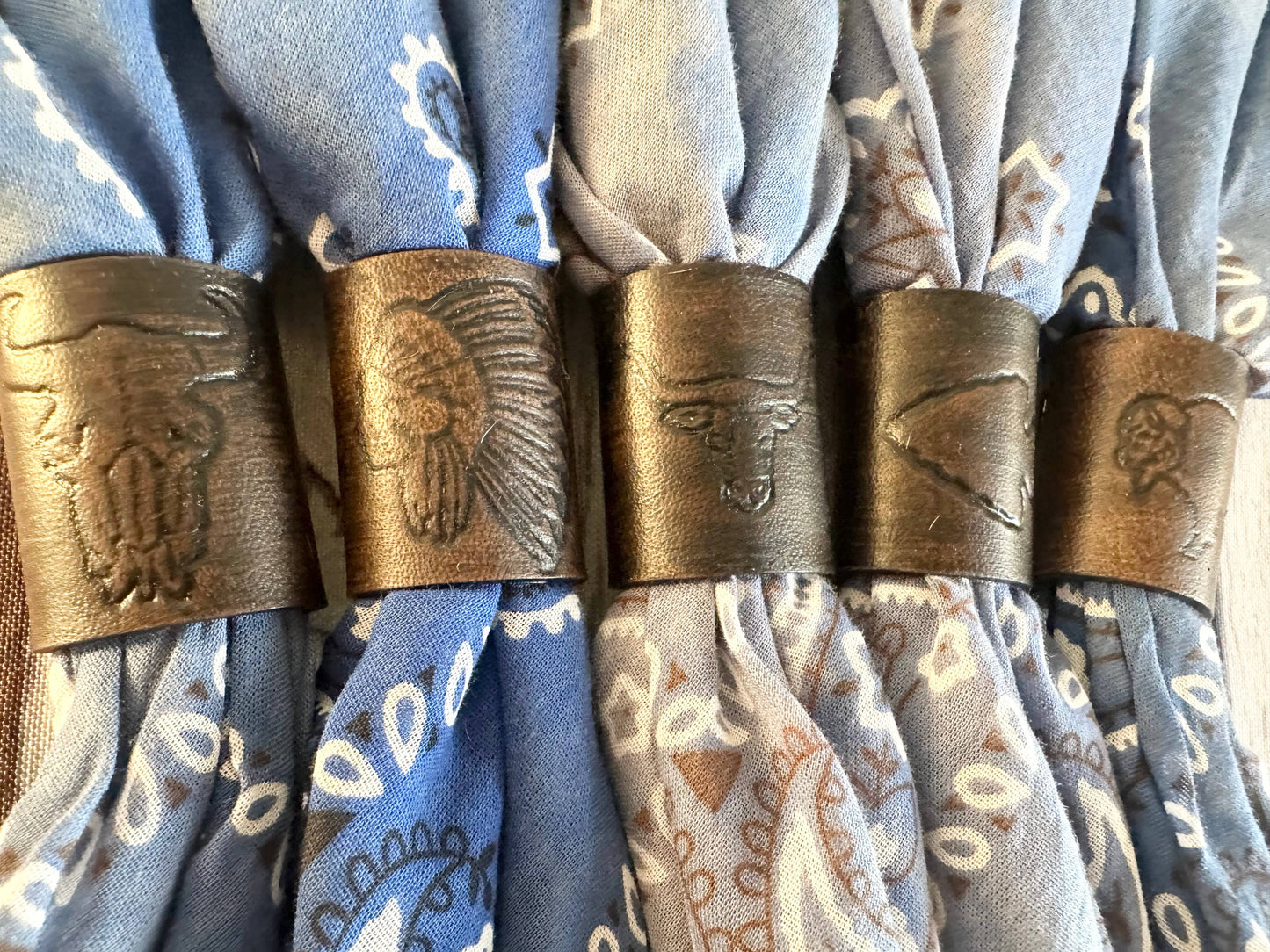 Leather Bandana Slides