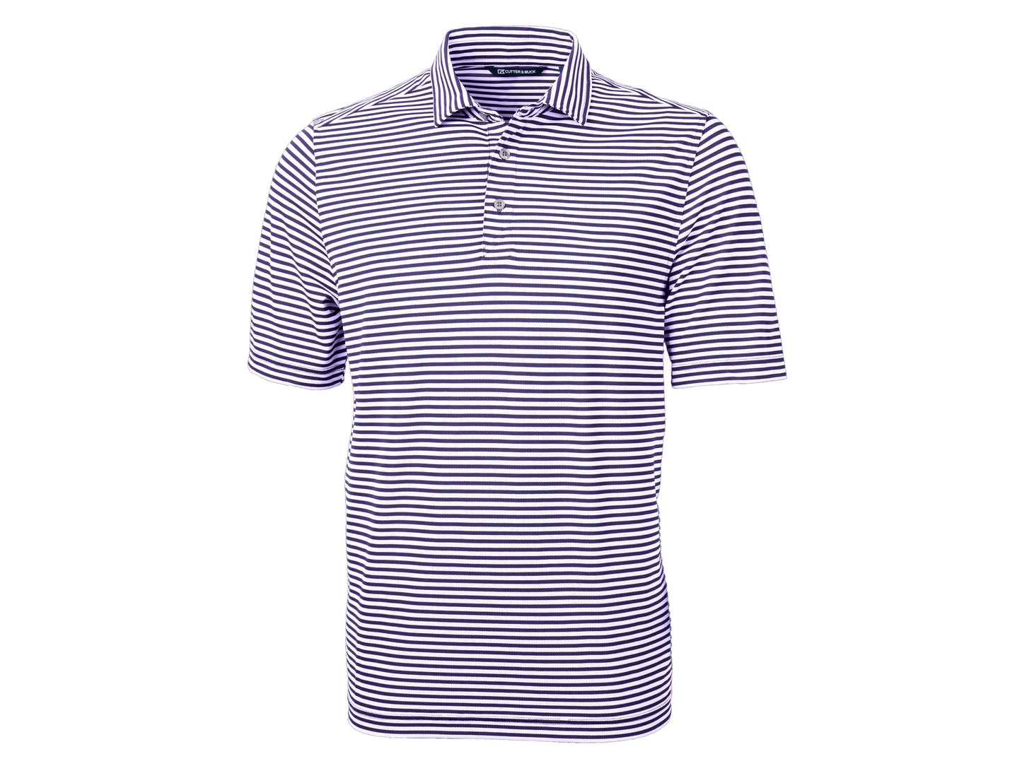 Cutter & Buck Virtue Eco Pique Stripe Recycled Mens Polo: College Purple / S / MCK01168
