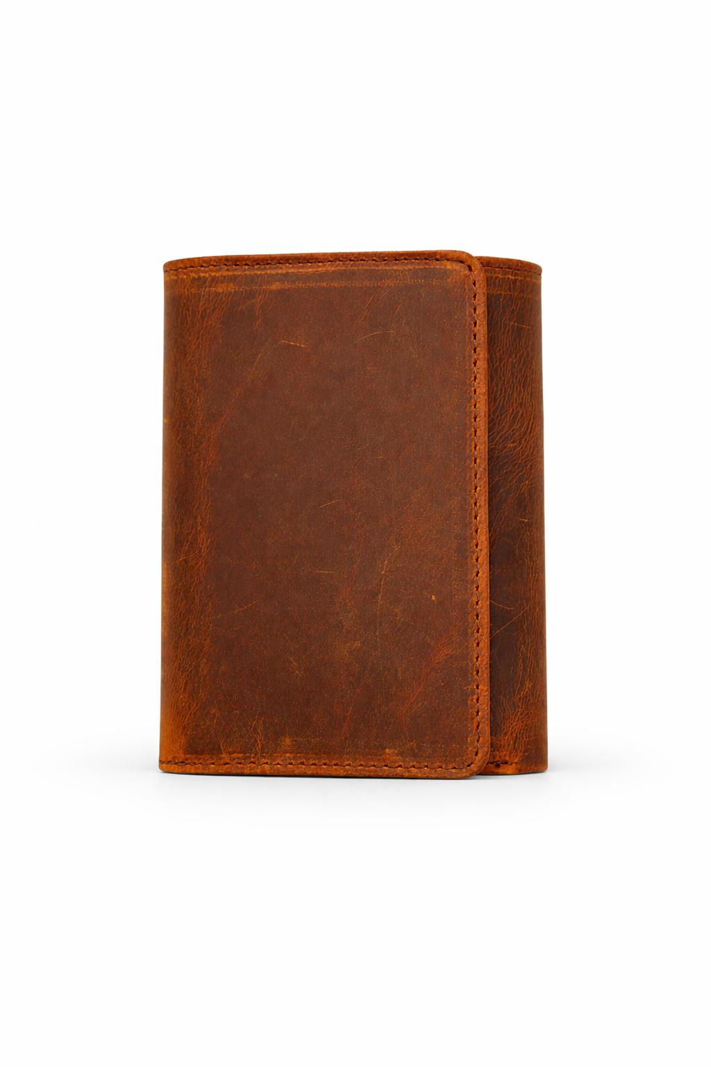 American Leather Goods - Leather Wallet for Men Handcrafted Distressed Trifold Wallet