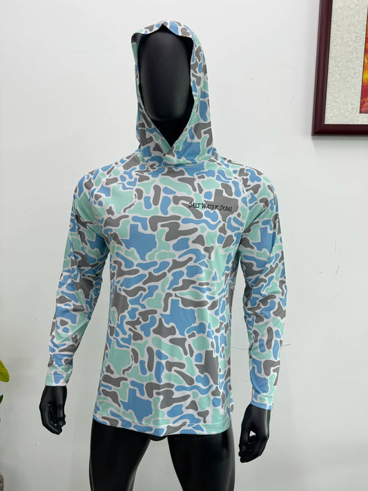 Texas Coastal Camo Performance Hoodie| Saltwater Soul