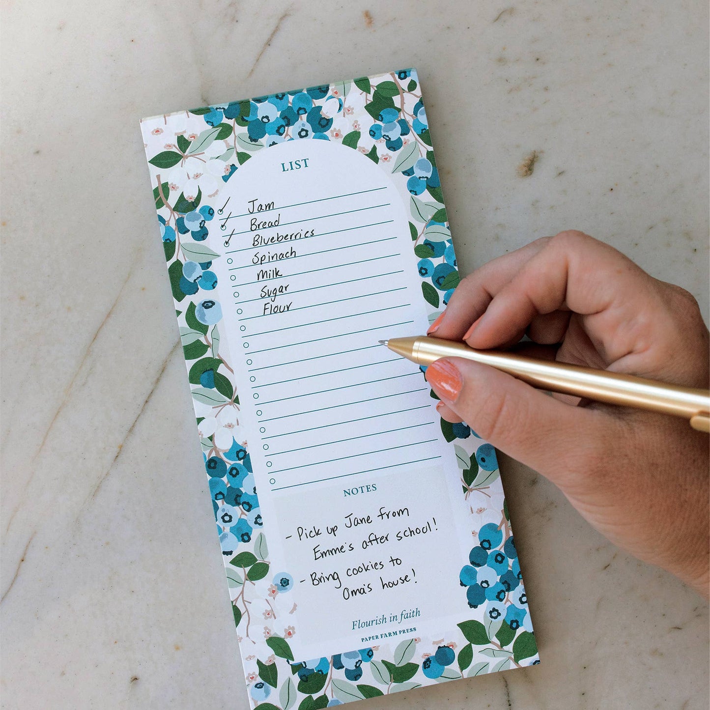 Blueberry Field Market List Notepad |Paper Farm Press
