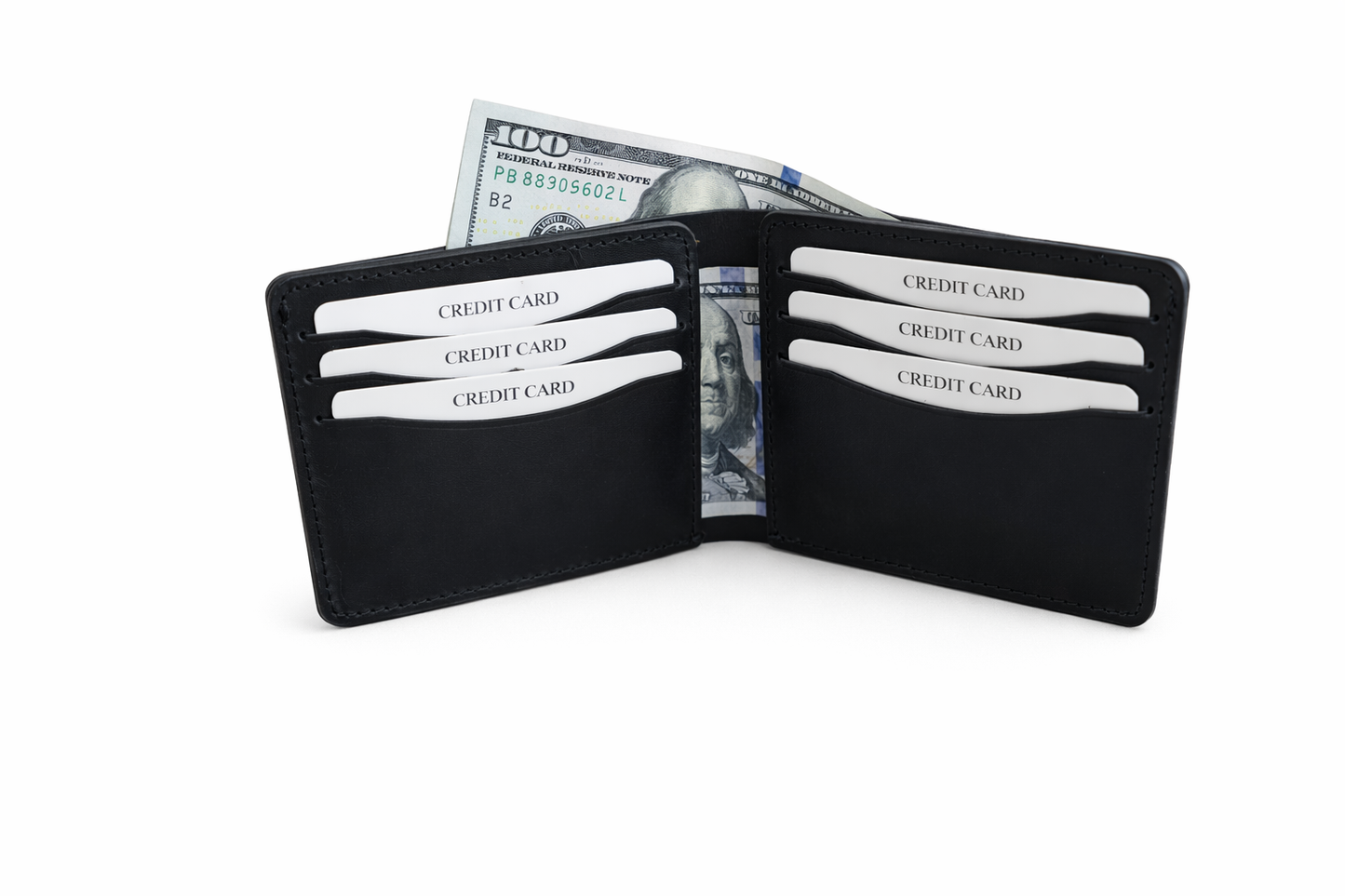 American Leather Goods - Men’s Full-Grain Crazy Leather Bifold Wallet Premium Leather