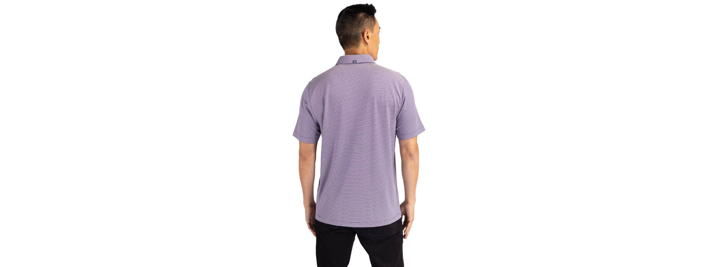 Cutter & Buck Forge Eco Double Stripe Recycled Mens Polo: College Purple/White / Medium / MCK01302