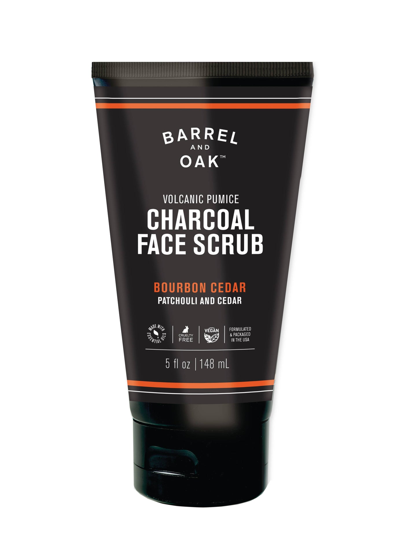 Volcanic Pumice & Charcoal Face Scrub in Bourbon Cedar| Barrel and Oak