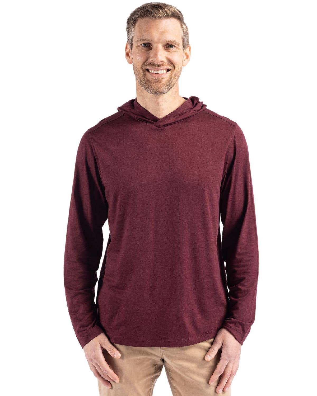 Cutter & Buck Coastline Eco Recycled Mens Hooded Shirt: College Purple / XL / MCK01330