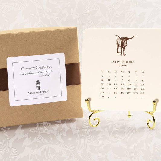 2026 Cowboy Calendar with Easel: Complete set
