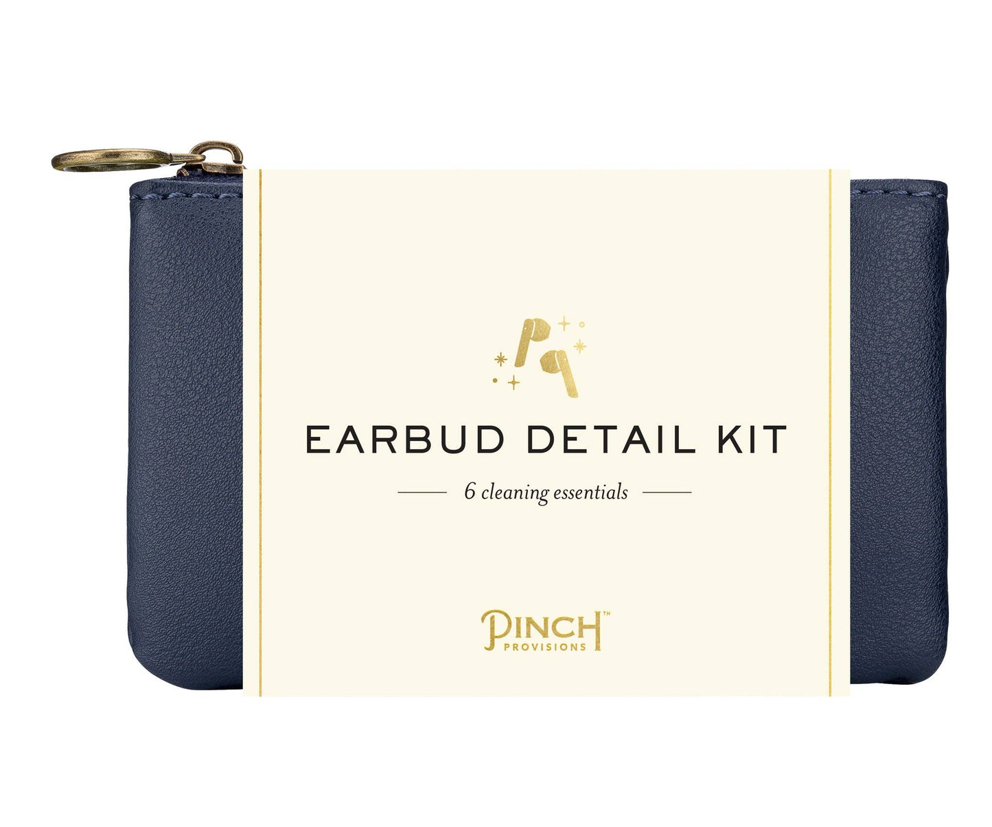 Earbud Detail Kit | Navy Vegan Leather Pouch | Pinch