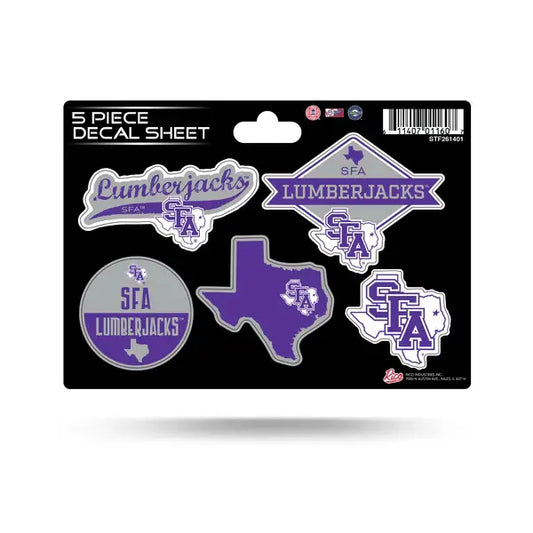 NCAA SFA Lumberjacks 5 Piece Decal Sheet