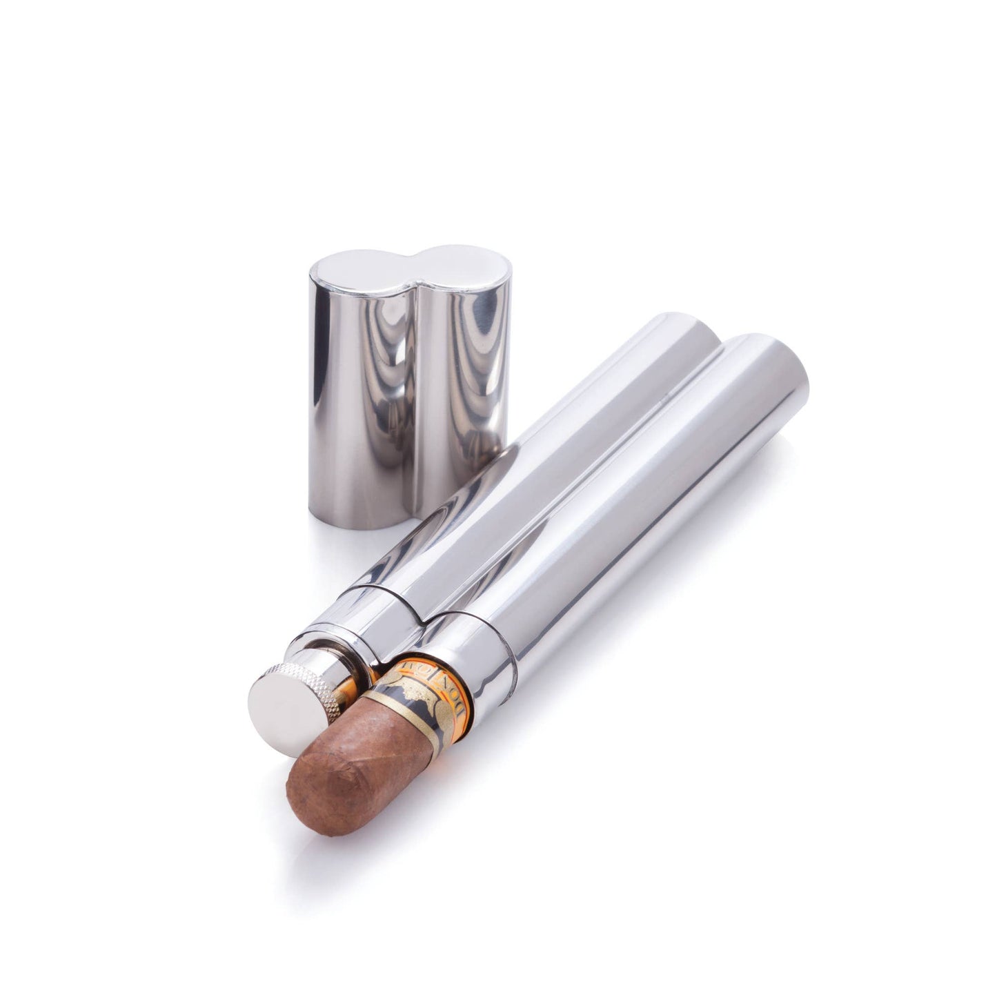 Stainless Steel Cigar Holder & Flask Combo | Viski