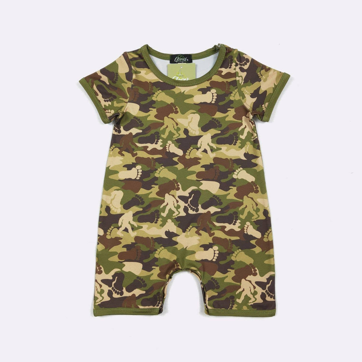 Bigfoot Camo Boy Romper | Clover Cottage