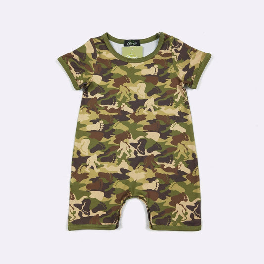 Bigfoot Camo Boy Romper | Clover Cottage