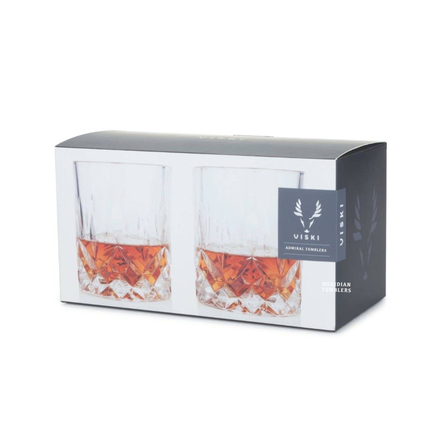 Admiral™ Stemless Crystal Lowball Tumblers Set | Viski