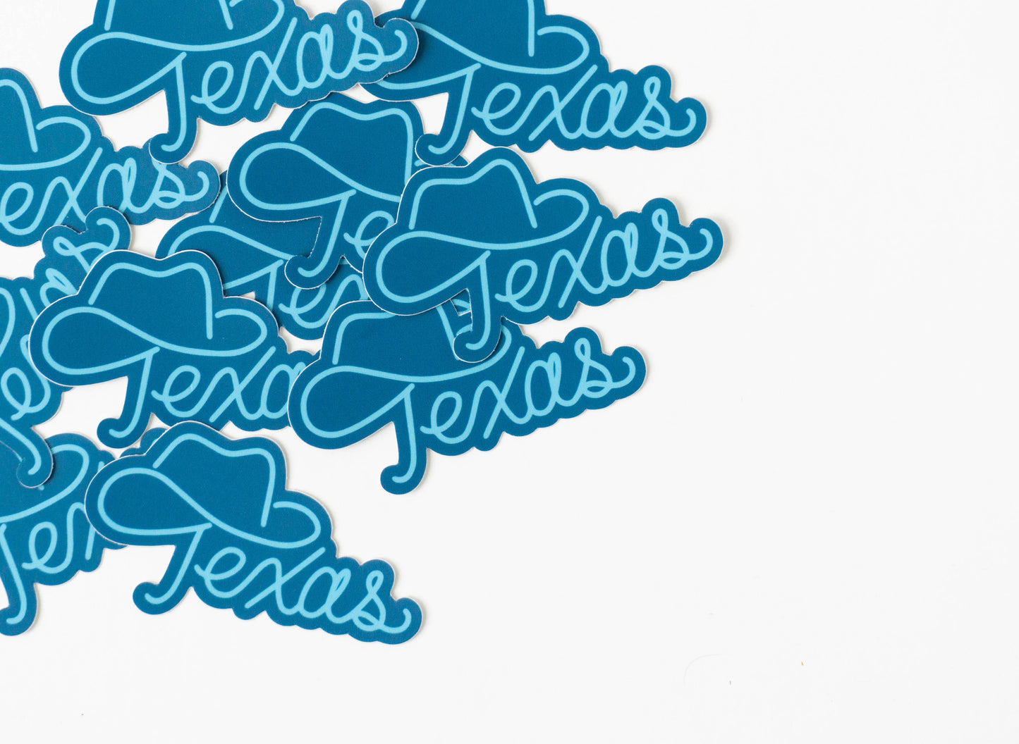 Texas cowboy hat sticker: Blue