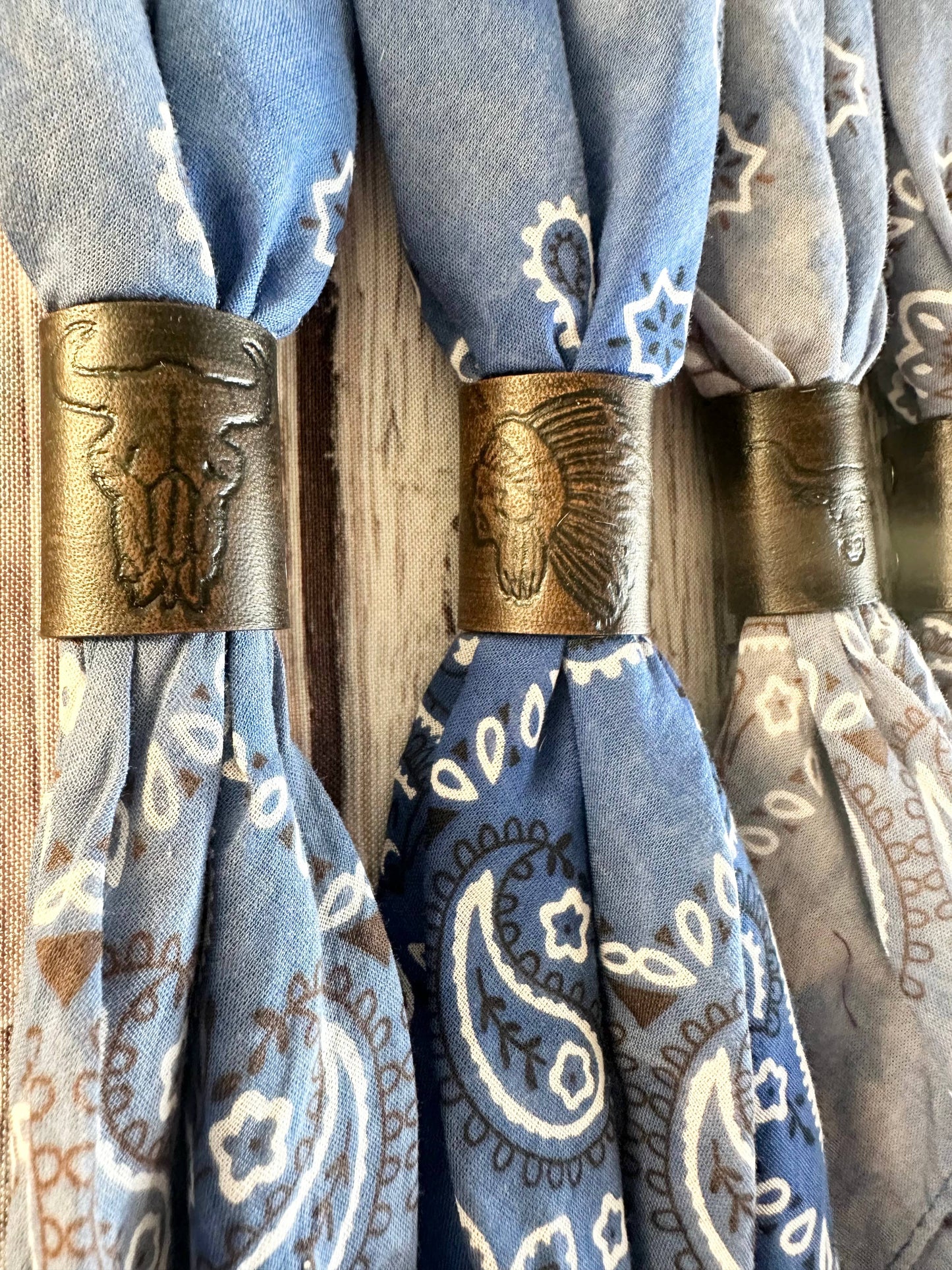 Leather Bandana Slides