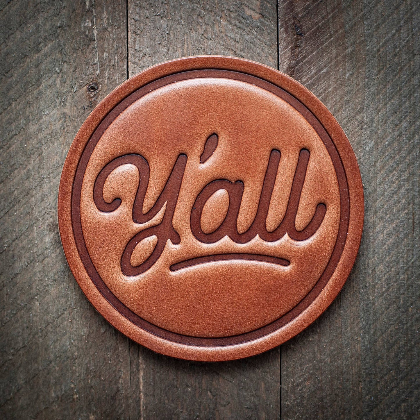 Y'all Leather Coaster| SL