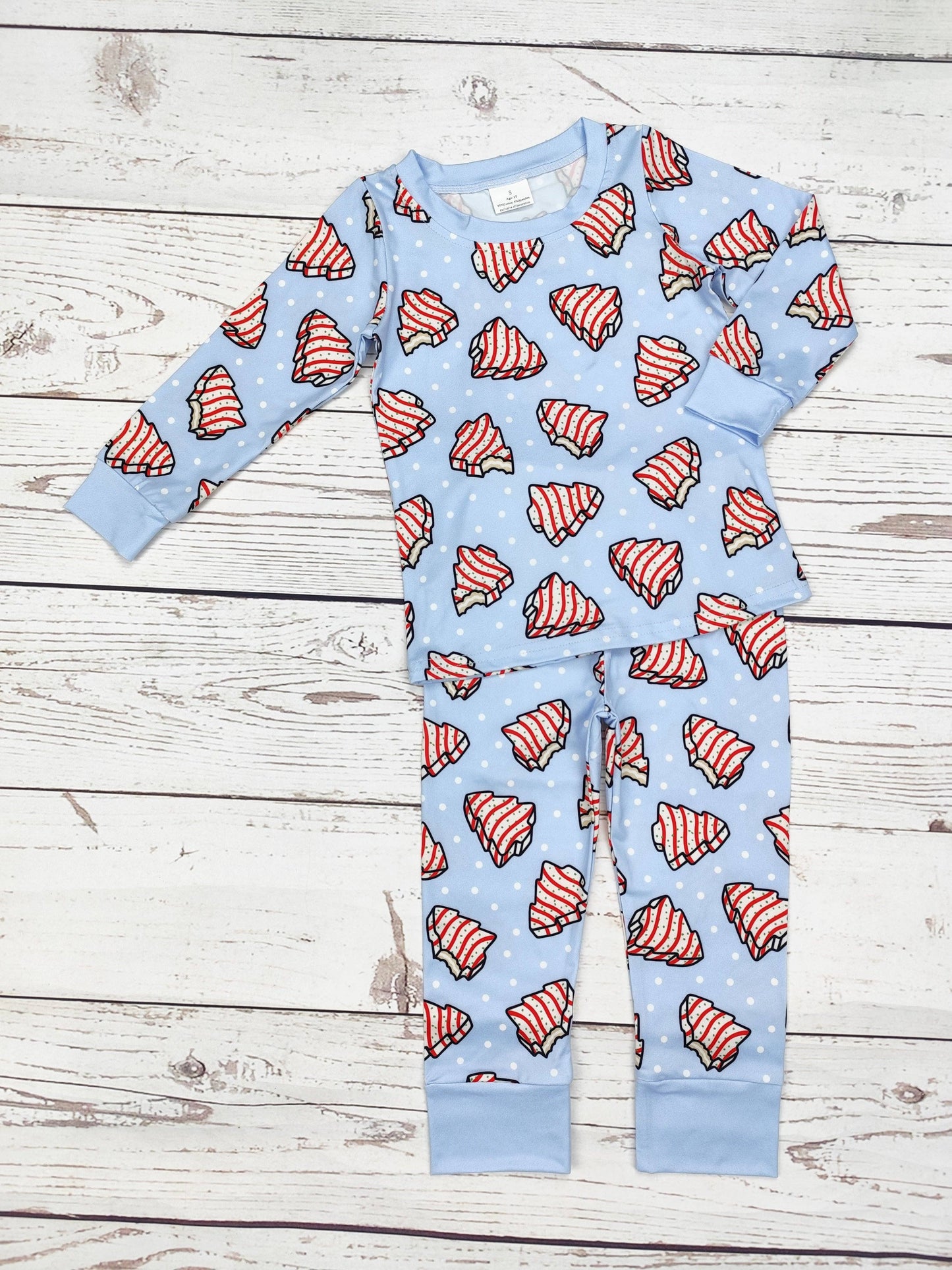 Boys Cakes Print Christmas Pajamas: 12-18M