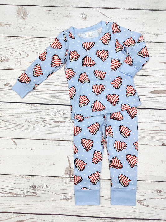 Boys Cakes Print Christmas Pajamas: 12-18M