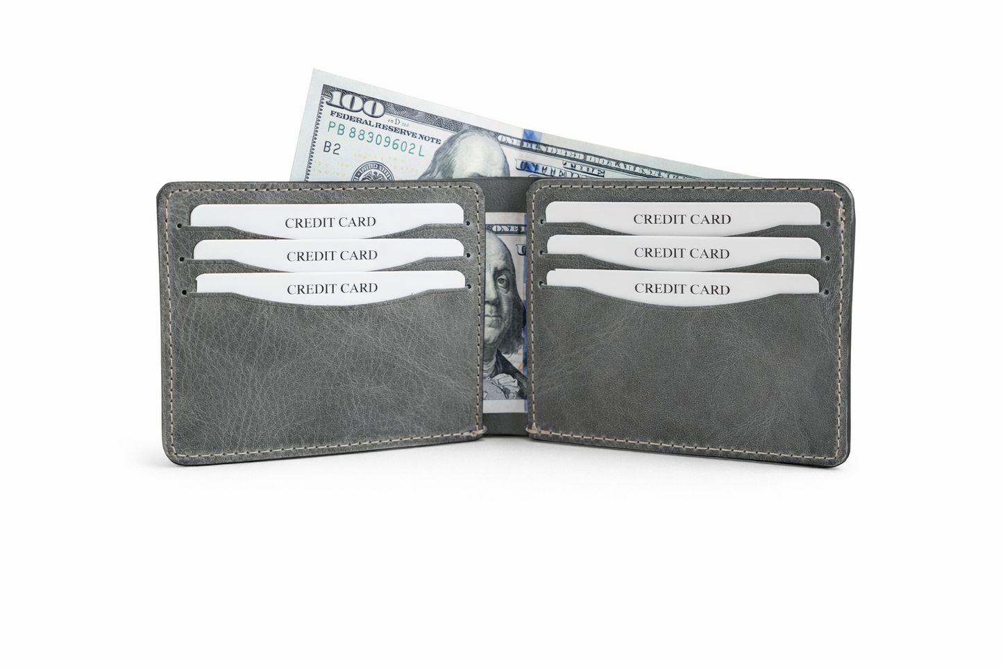 American Leather Goods - Men’s Full-Grain Crazy Leather Bifold Wallet Premium Leather