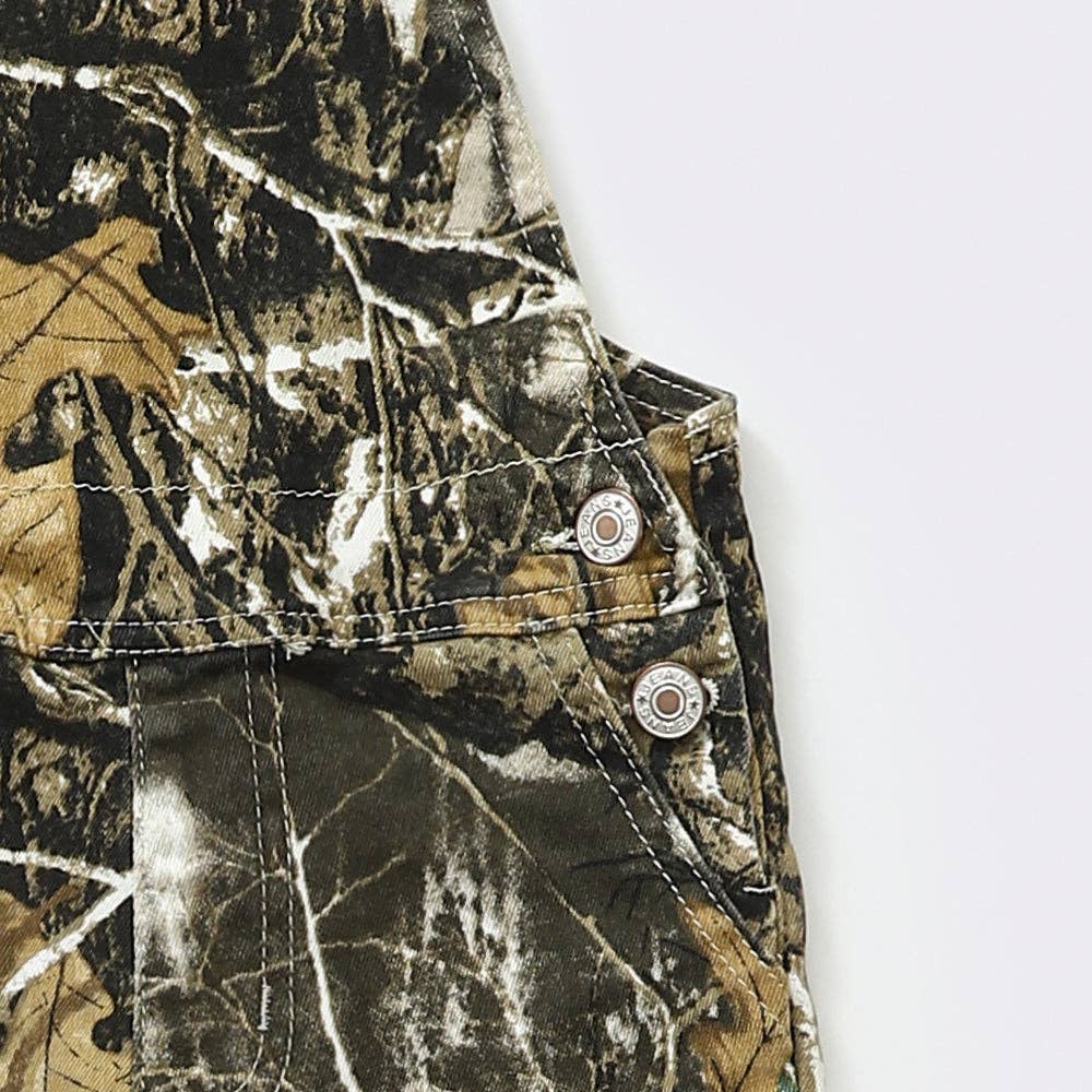 Kids Leaves Print Denim Overalls | sassy kids palace