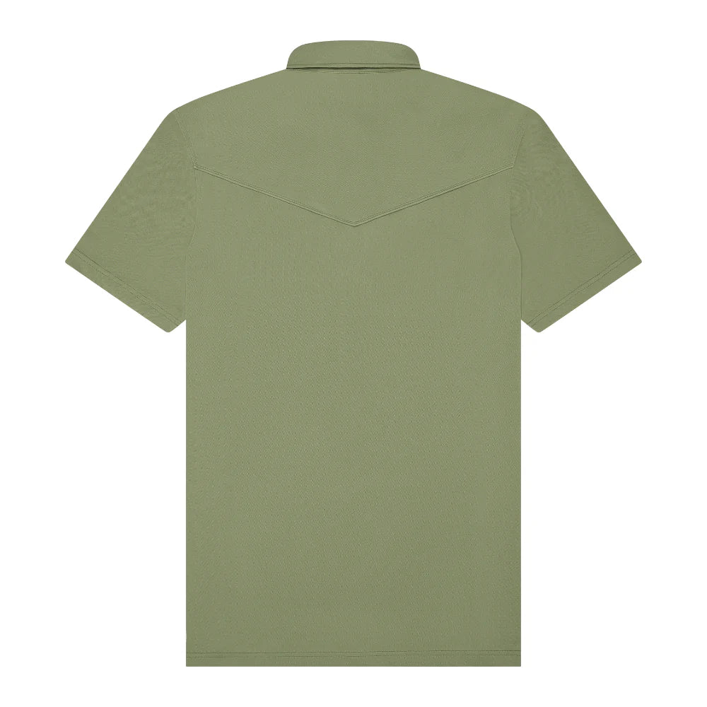 Lariat Western Polo In Sage| Texas Standard