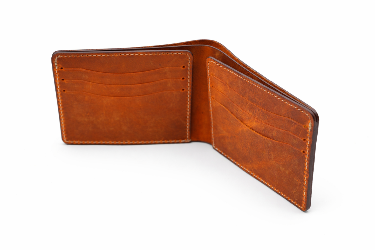 American Leather Goods - Men’s Full-Grain Crazy Leather Bifold Wallet Premium Leather