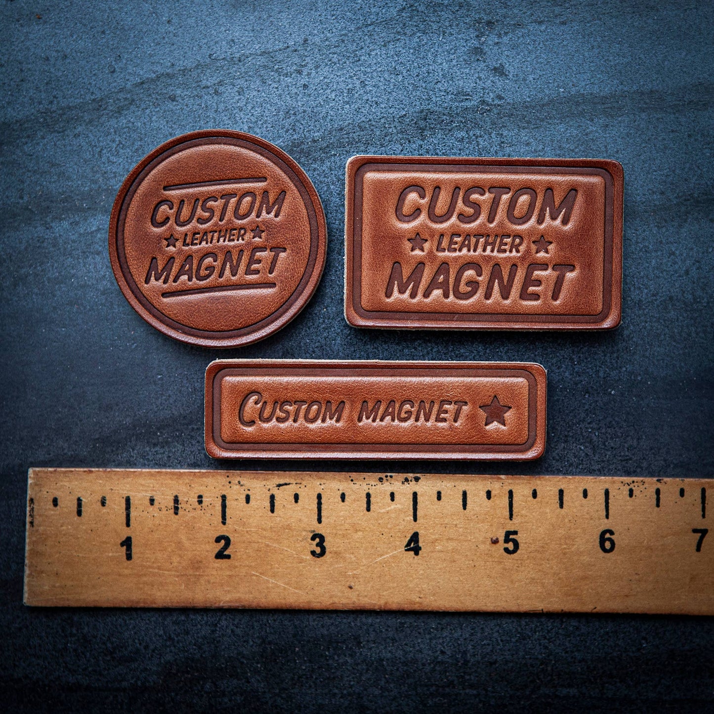 Texas Silhouette Leather Magnet Block Style
