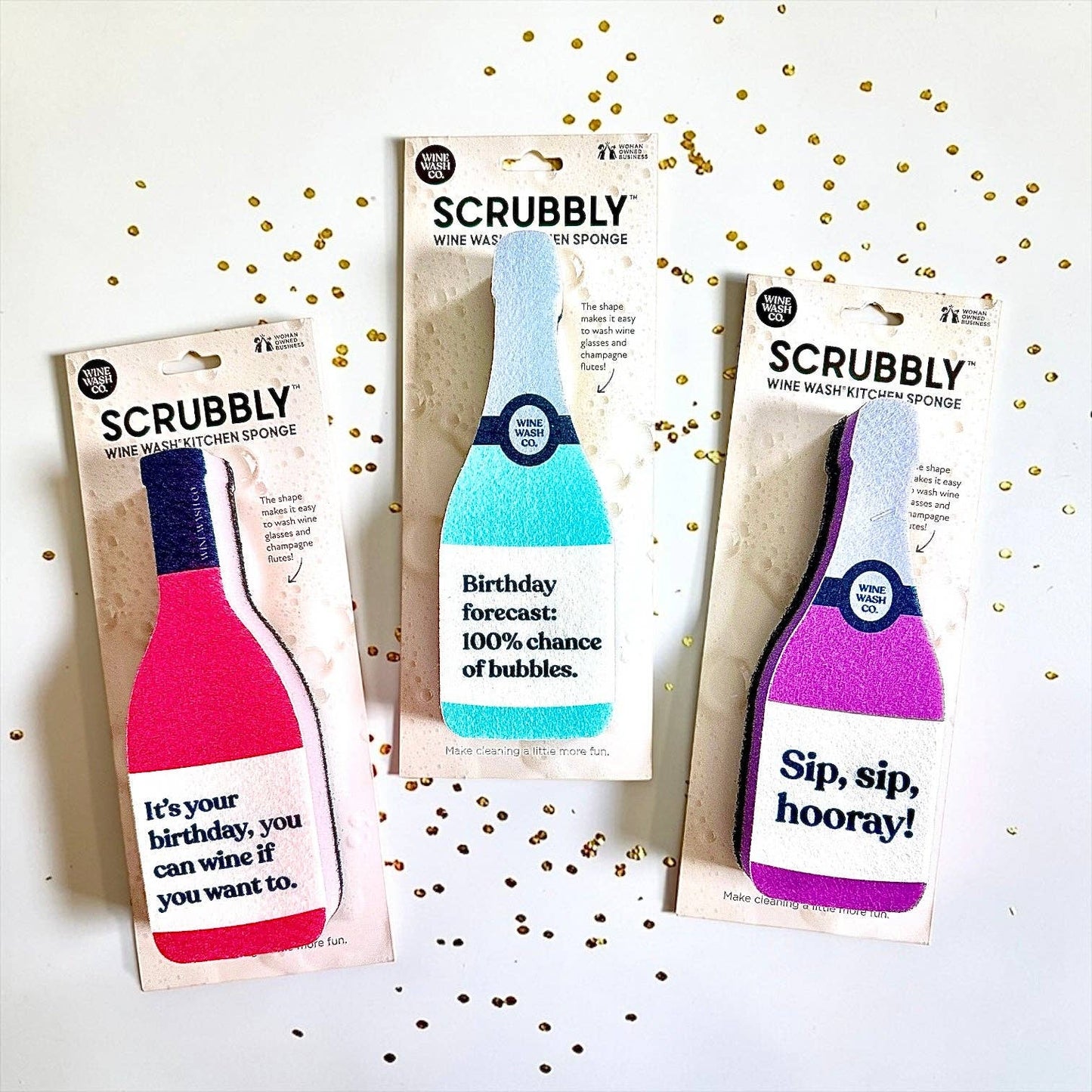 Wine Wash Co. - Scrubbly™ Sponge - Sip Sip Hooray