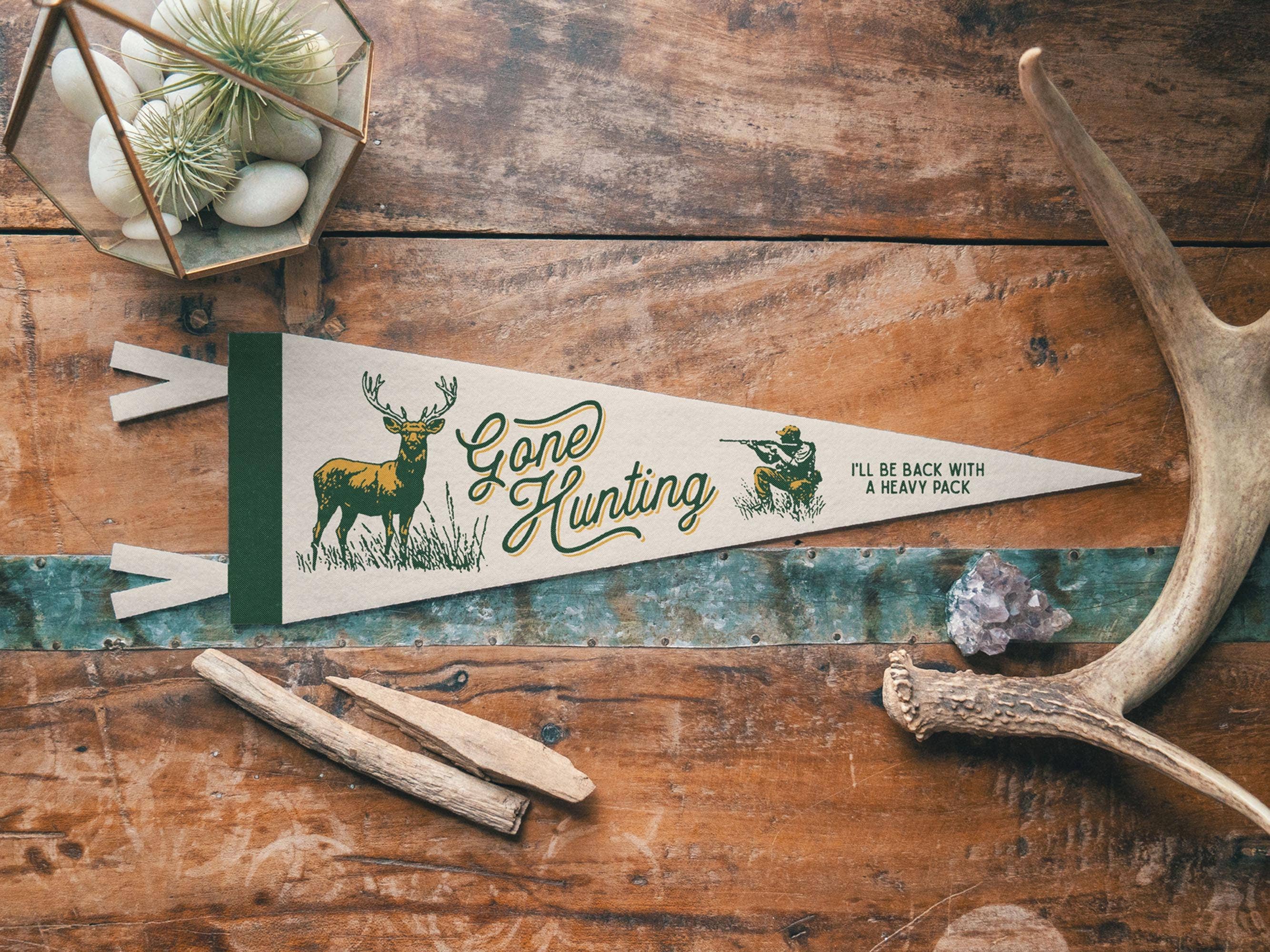 Benoit’s Design Co. Gone Hunting Felt Pennant