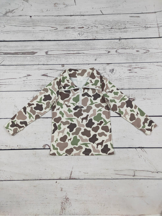 Hunting Camouflage Printed Boys Zip Pullover| SK