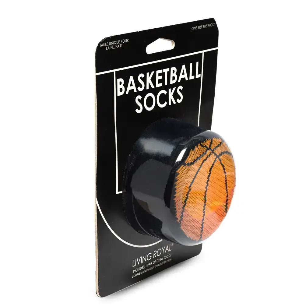 3D Packaged Crew Socks - Basketball - Black | Living Royal
